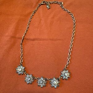 Chloe + Isabel Crystal Flower Necklace with White Crystals